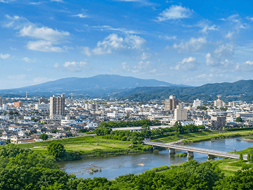 一関市の街並み