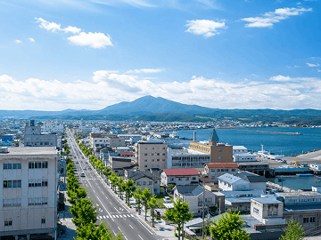 むつ市の街並み