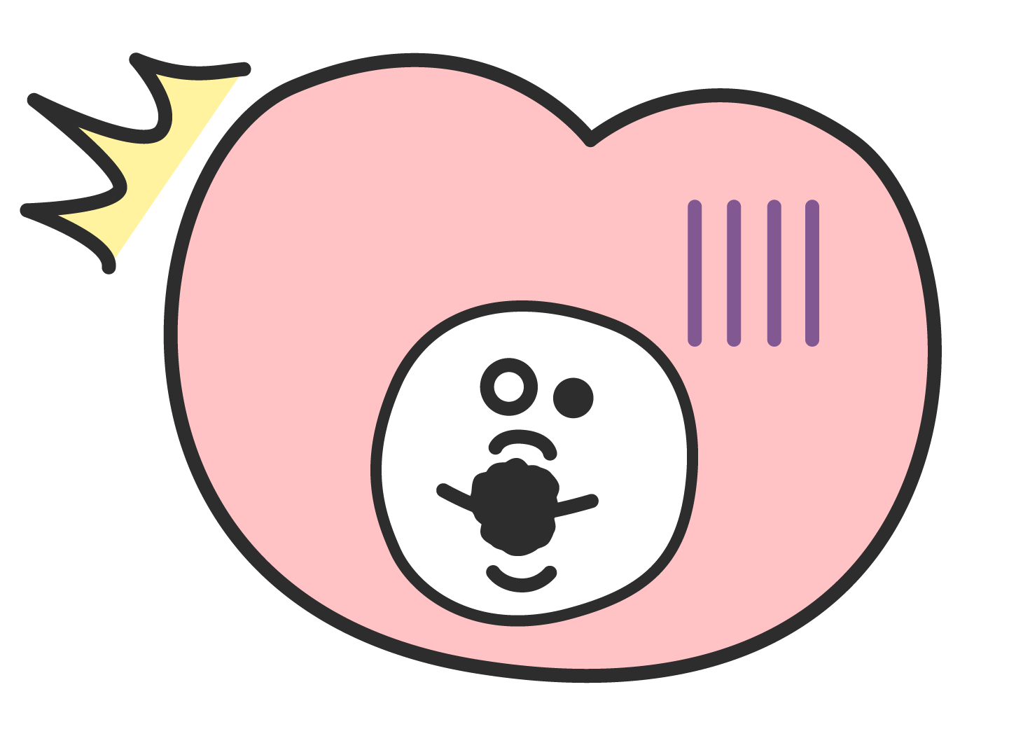 驚いてるハートの妖精