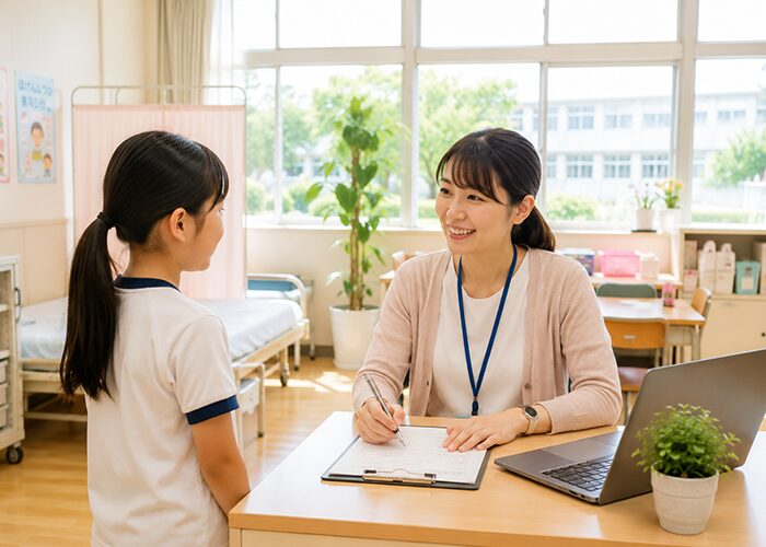 学校で看護師として働く画像
